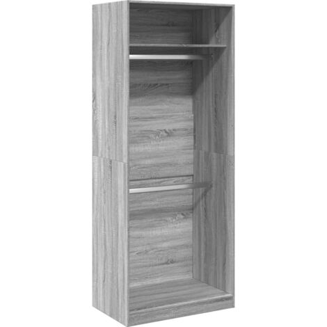 vidaXL Armadio Grigio Sonoma 80x50x200 cm in Legno Multistrato