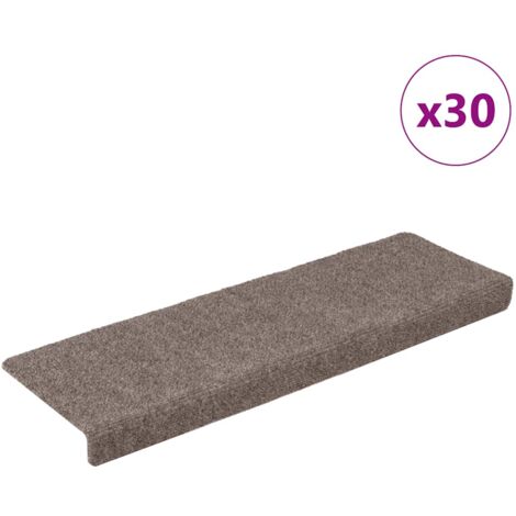 vidaXL Tappetini per scale autoadesivi 30 pz 65x21x4 cm beige