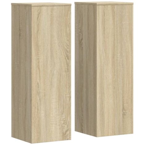 vidaXL Supporti per Piante 2 pz Rovere Sonoma 33x33x100 cm Multistrato