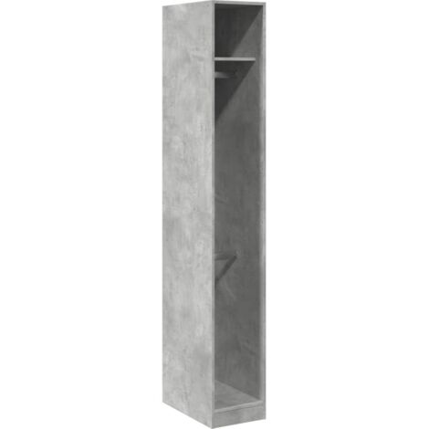 vidaXL Armadio Grigio Cemento 30x50x200 cm in Legno Multistrato