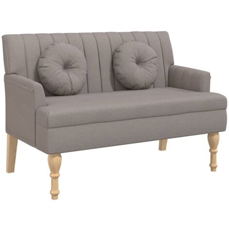 vidaXL Panca con Cuscini Tortora 113x64,5x75,5 cm in Tessuto