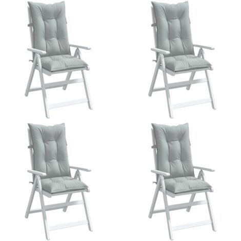 Cuscini Sedia Schiena Alta 4 Grigio Mélange 120x50x7 Tessuto vidaXL