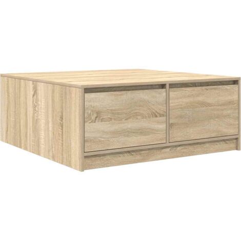 vidaXL Tavolino da Salotto con Cassetti Rovere Sonoma 100x100x40 (1/5)