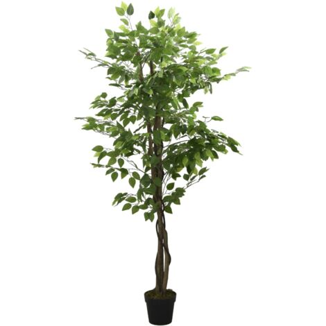 vidaXL Albero di Ficus Artificiale 1260 Foglie 200 cm Verde