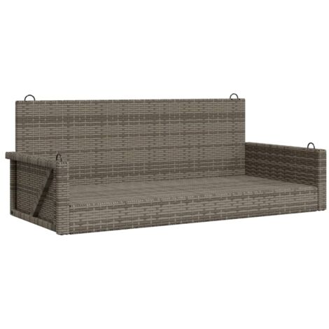 vidaXL Panchina Dondolo Grigia 119x56x48 cm in Polyrattan