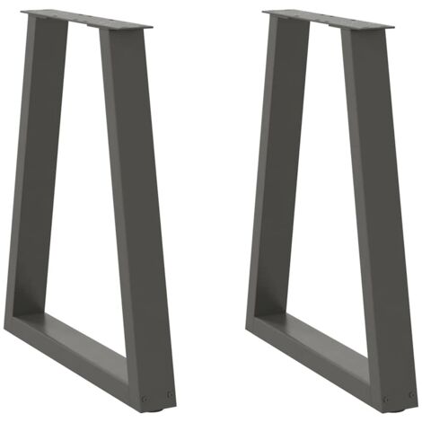 vidaXL Gambe per tavolo da pranzo a forma di V 2 pz Antracite 60x(72-73,3) cm Acciaio