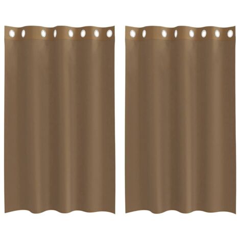 vidaXL Tende in Voile con Occhielli 2 pz Marrone Chiaro