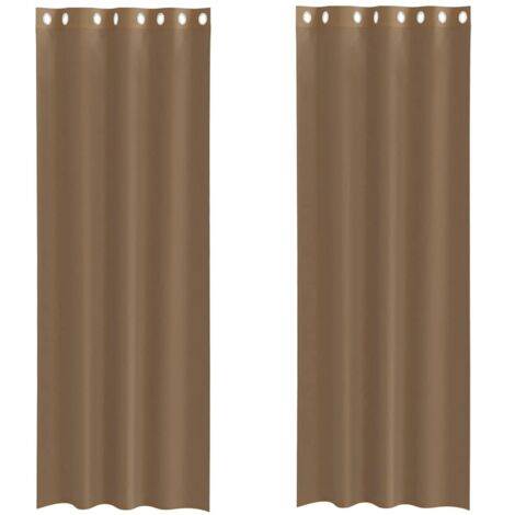 vidaXL Tende in Voile con Occhielli 2 pz Marrone Chiaro