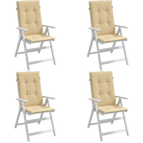 vidaXL Cuscini Sedia Schiena Alta 4 Beige Mélange 120x50x4 Tessuto