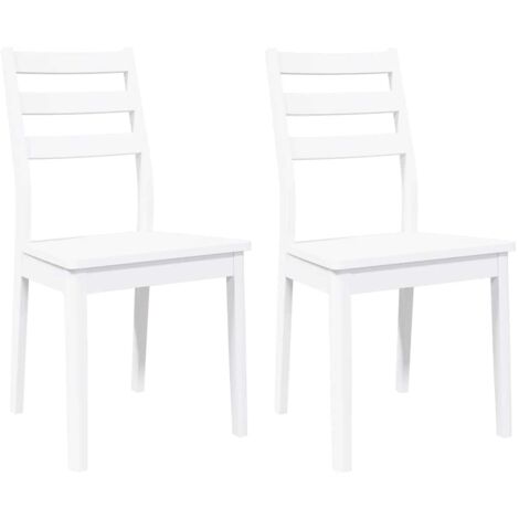 vidaXL Sedie da Pranzo 2 pz Bianche in Legno Massello di Hevea (1/5)