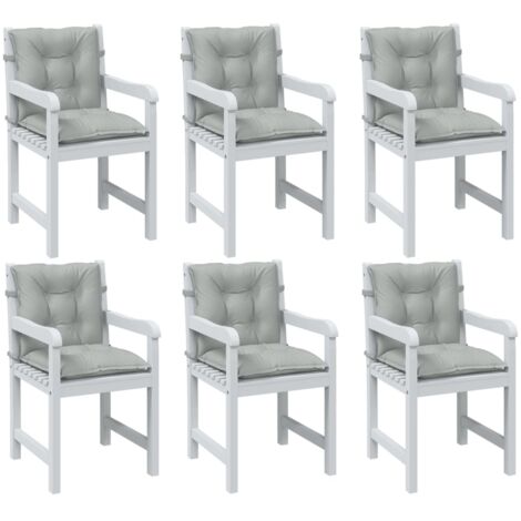 Cuscini Sedia Schiena Bassa 4 pz Grigio Mélange 100x50x7 cm vidaXL