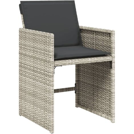 vidaXL Sedie da Giardino con Cuscini 4 pz Grigio Chiaro in (1/5)