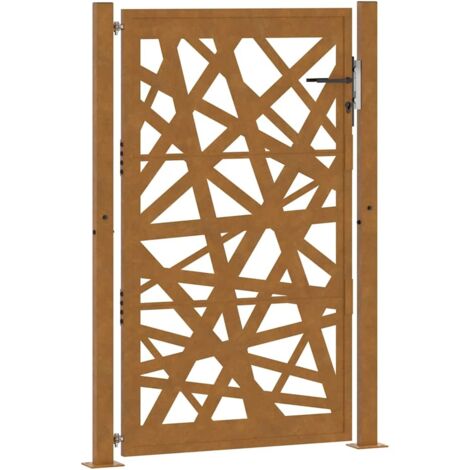 vidaXL Cancello da giardino 105x155 cm in acciaio corten design leggero