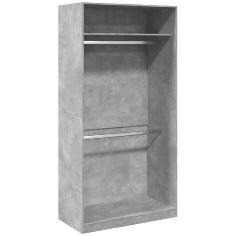 vidaXL Armadio Grigio Cemento 100x50x200 cm in Legno Multistrato