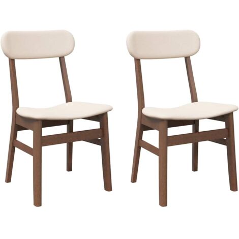 vidaXL Sedie da Pranzo con Cuscini 2pz Marrone Legno Massello di