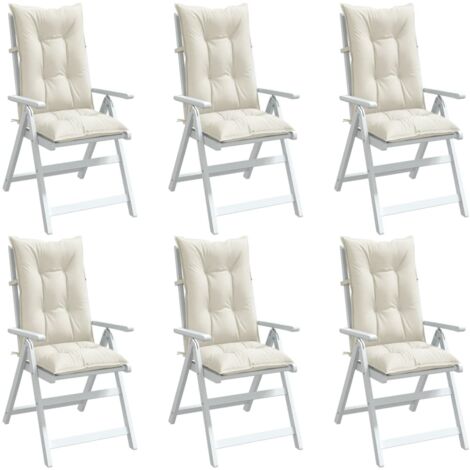 Cuscini Sedia Schiena Alta 6 Crema Mélange 120x50x7 Tessuto vidaXL