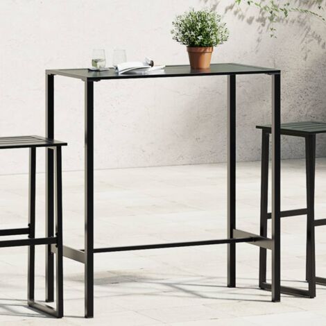 Tavolo da Bar Nero 100x50x110cm in Acciaio Verniciato a Polvere vidaXL