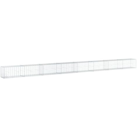 vidaXL Cesto Gabbione con Copertura 800x50x50 cm Ferro Zincato