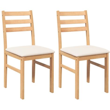 vidaXL Sedie da Pranzo con Cuscini 2 pz in Legno Massello di