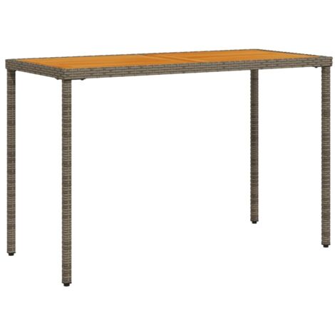 vidaXL Tavolo Giardino Piano Legno Acacia Grigio 115x54x74 Polyrattan