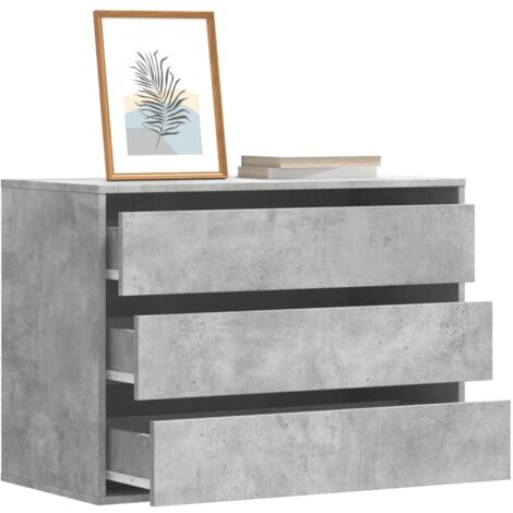 vidaXL Cassettiera Angolo Grigio Cemento 80x41x58cm Legno Multistrato