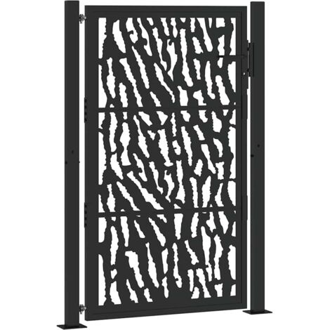 vidaXL Cancello da giardino nero 105x155 cm in acciaio con design a traliccio
