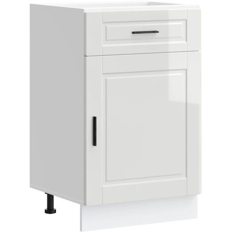 vidaXL Base da Cucina Porto Bianco Lucido in Legno Multistrato