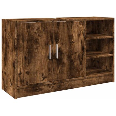 vidaXL Mobile Lavabo Rovere Fumo 90x29x55 cm in Truciolare