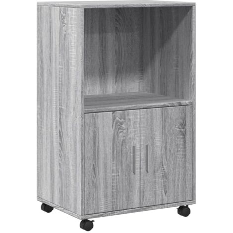vidaXL Mobiletto con Ruote Grigio Sonoma 55x40x91cm in Truciolato