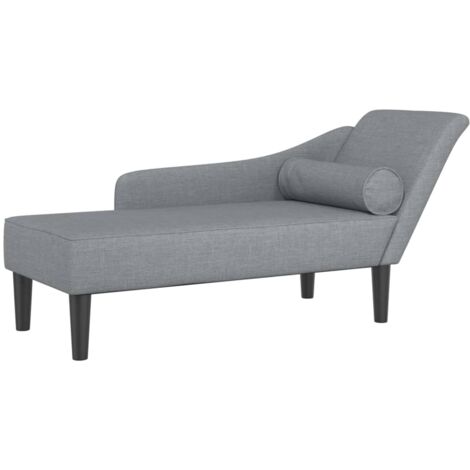 vidaXL Chaise Longue con Cuscini Grigio Chiaro in Tessuto