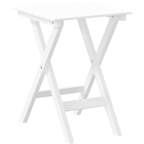 vidaXL Tavolino Laterale Pieghevole Bianco in Legno Massello di