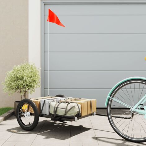 Rimorchio da Bici Nero 126x63x34 cm in Ferro vidaXL