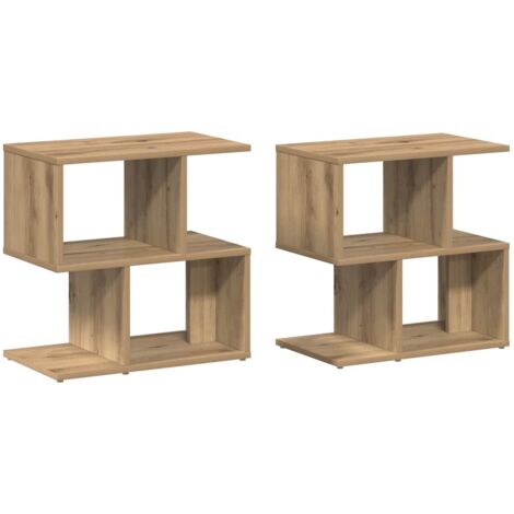 vidaXL Comodini 2pz Rovere Artigianale 50x30x51,5 cm Legno Multistrato