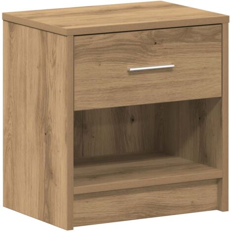 Comodino con Cassetto Rovere Artigianale 39x28x41 cm vidaXL