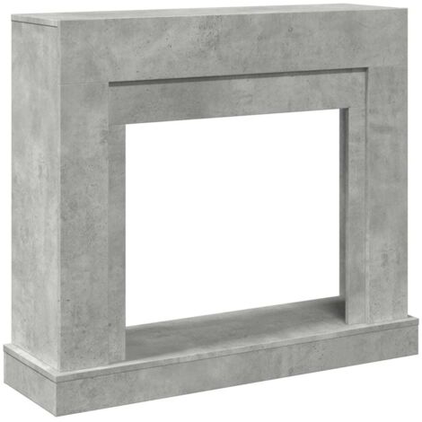 vidaXL Cornice per Camino Grigio Cemento 100x30x87,5 cm in Truciolato