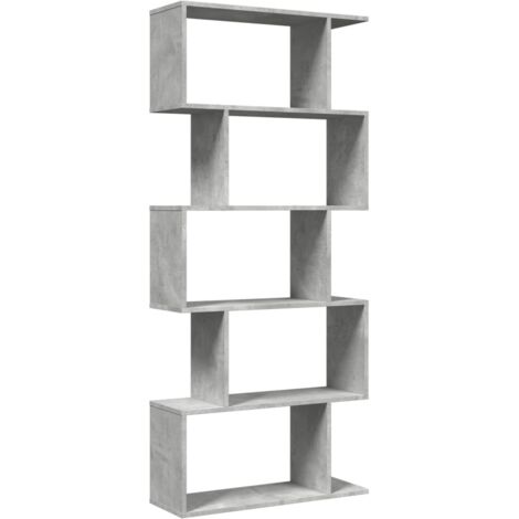 vidaXL Libreria Divisorio 5Piani Grigio Cemento 70x24x161cm Truciolato