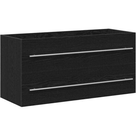 vidaXL Mobile Lavabo Bagno Nero 100x38,5x48cm Legno Multistrato