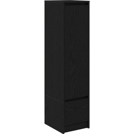 vidaXL Credenza Rovere Nero 29,5x34x119,5 cm in Legno Multistrato