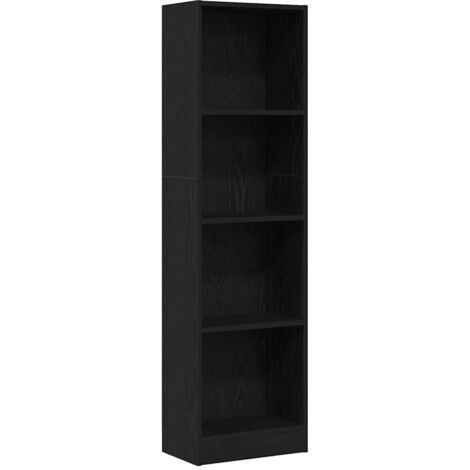 vidaXL Libreria Rovere Nero 40x24x143 cm in Legno Multistrato