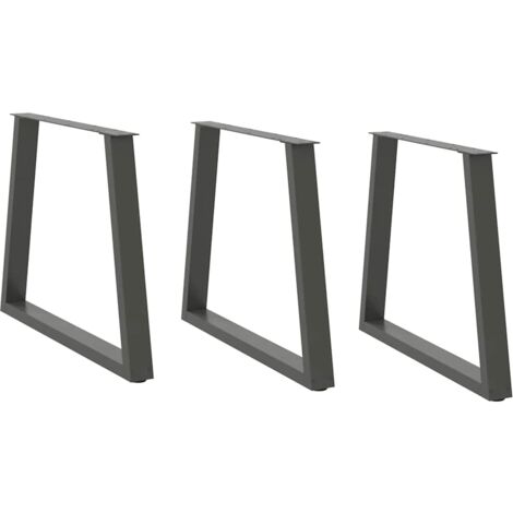 vidaXL Gambe per tavolo da pranzo a forma di V 3 pz Antracite 70x(72-73,3) cm Acciaio