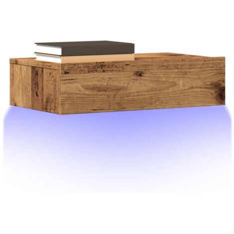 vidaXL Mobili Porta TV con Luci LED 2 pz Legno Antico 60x35x15,5 cm