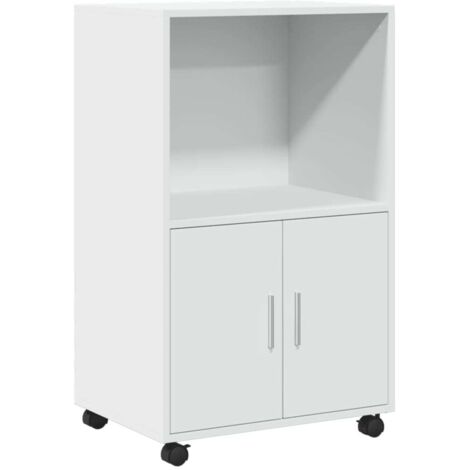 vidaXL Mobile con Ruote Bianco 55x40x91 cm in Truciolato