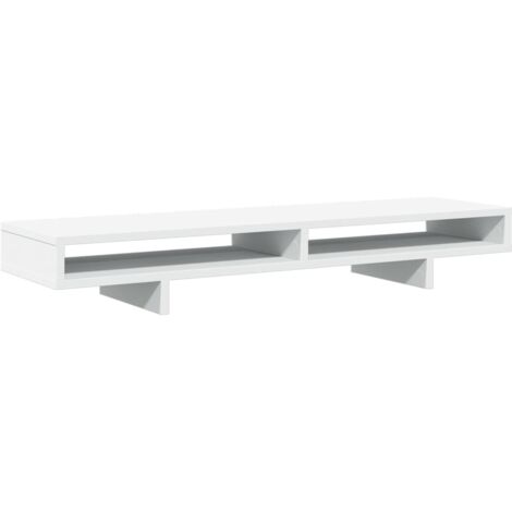 Supporto per Monitor Bianco 100x27x15 cm Legno Massello di Pino vidaXL