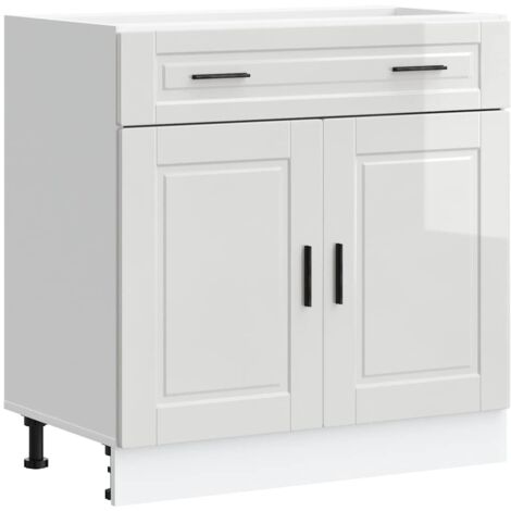 vidaXL Base da Cucina Porto Bianco Lucido in Legno Multistrato
