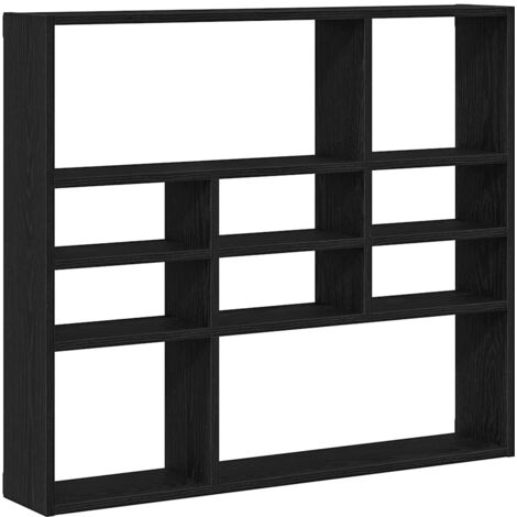 vidaXL Scaffale a Parete Rovere Nero 90x16x78 cm Legno Multistrato