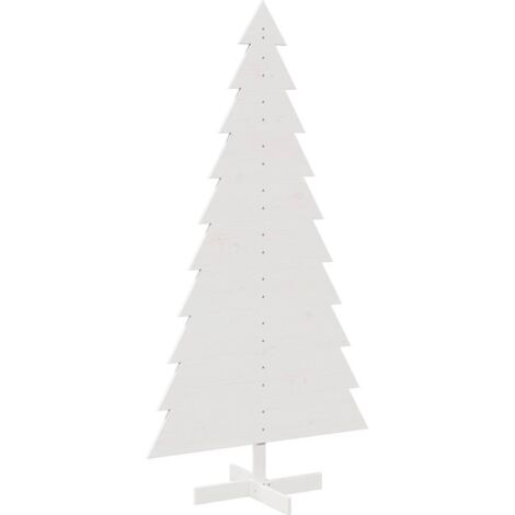 vidaXL Albero di Natale Decorativo Bianco 180cm Legno Massello di Pino (1/5)