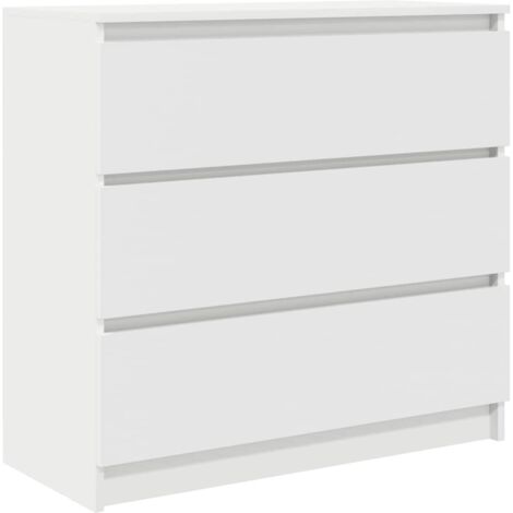 vidaXL Credenza Bianca 80x35x76 cm in Legno Multistrato