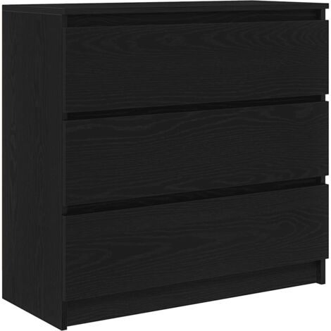 vidaXL Credenza Rovere Nero 80x35x76 cm in Legno Multistrato