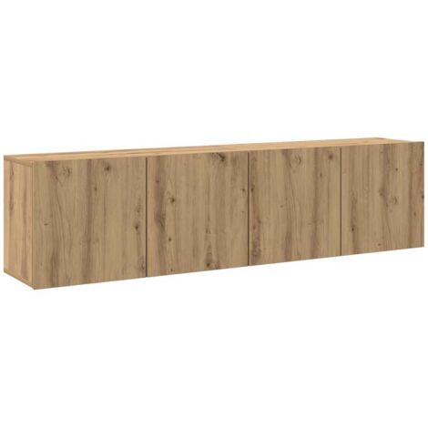 vidaXL Mobili TV a Parete 2pz Rovere Artigianale 80x30x41 cm