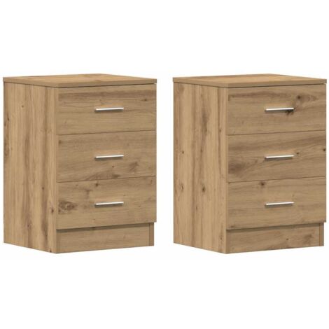vidaXL Comodini 2 pz Rovere Artigianale 38x35x55 cm Legno Multistrato